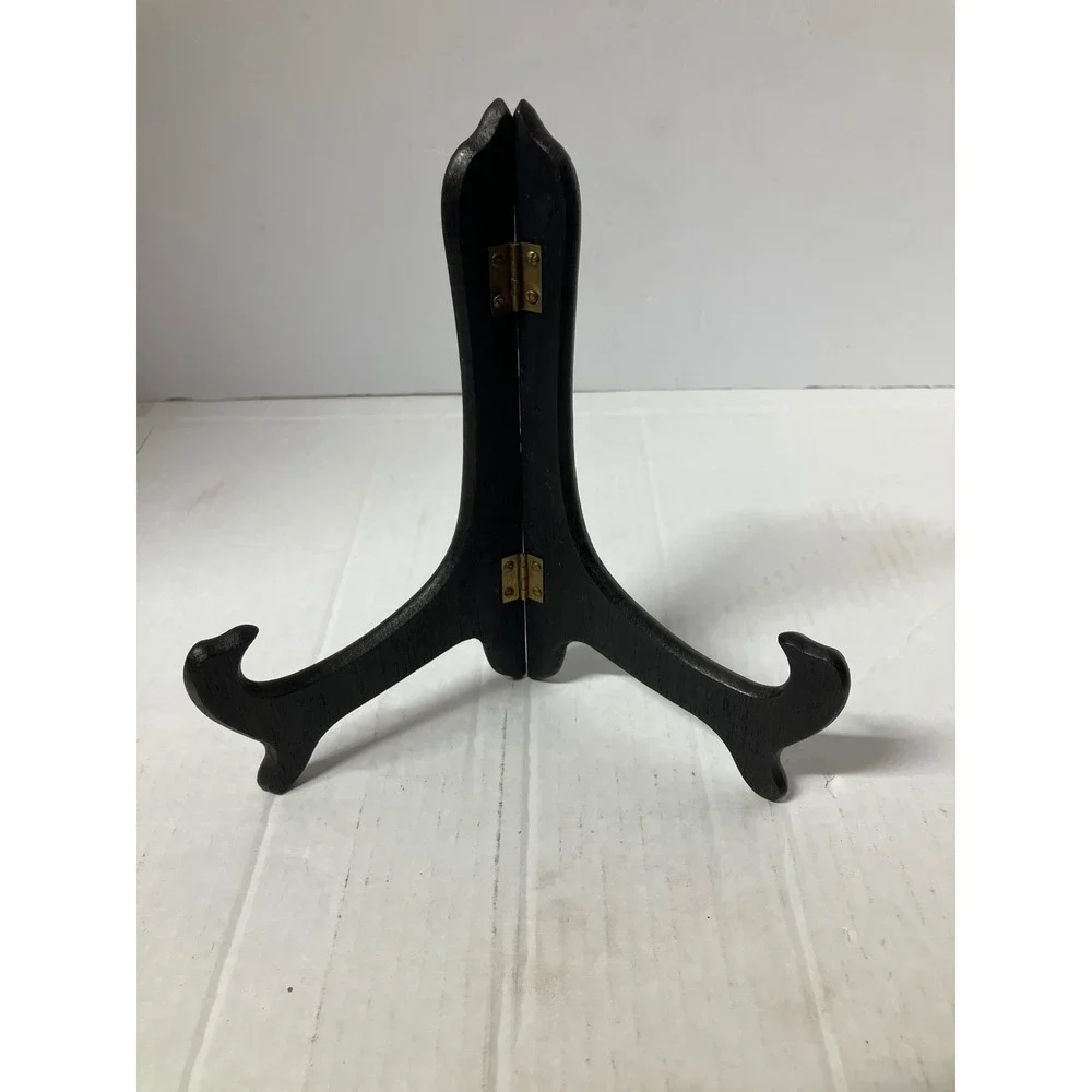 Dark‎ Wood Folding Easel Display Stand for Plates Art Decor